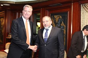 Bill de Blasio & Avigdor Lieberman