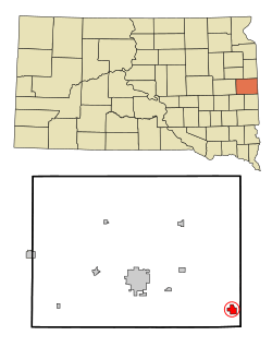 Location in Brookings County and the state of South Dakota