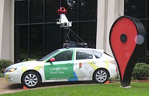 GoogleStreetViewCar Subaru Impreza at Google Campus