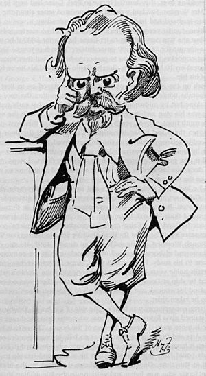 Hall Caine cartoon by Harry Furniss