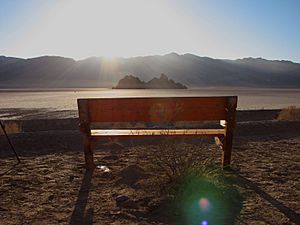 Mano Seca bench with Sunrise over the Grandstand