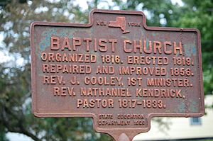 New York State historic marker – Baptist Church Eaton