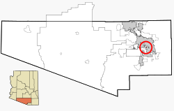 Location in Pima County and the state of Arizona