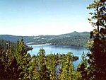 Cherry Lake and the surrounding forest.