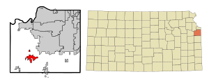 Location within Johnson County and Kansas