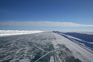 Mackenzie River ice road -a