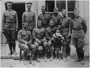 Officers of the "Buffalos", 367th Infantry, 77th Division in France. - NARA - 533606