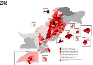 Pakistan election 2018 PTI vote share