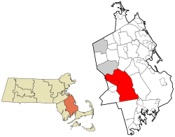 Location in Plymouth County in Massachusetts