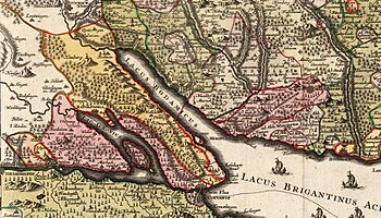 The Bishopric of Constance lying astride the western end of Lake Constance