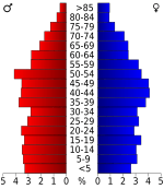 USA Van Buren County, Tennessee.csv age pyramid