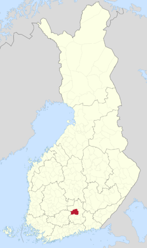 Location of Asikkala in Finland