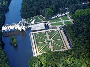 Chateau de Chenonceau,vue d'avion.