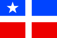 Flag of Grito de Lares (current, medium blue)