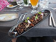 Grey peas at restaurant Milda in Riga