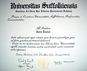 Juris Doctor diploma