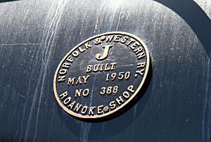 N&W 611 Builders Plate