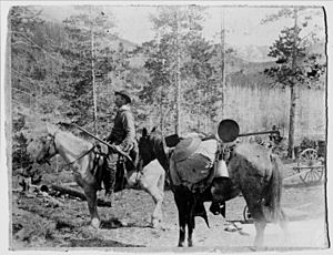 NMA.0039209 Emigration. Svenskar i Amerika. Guldvaskare vid Black Foots River, Montana