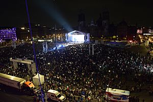 Celebración victoria electoral AMLO en el Zócalo de la Ciudad de México 09