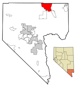 Location of Moapa in Clark County, Nevada