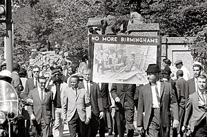 Congress of Racial Equality and members of the All Souls Church, Unitarian march in memory of the 16th Street Baptist Church bombing victims