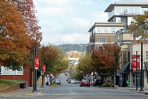 Dickson Street, Fayetteville, Arkansas in the fall