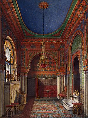Hau. Interiors of the Winter Palace. The Bathroom of Empress Alexandra Fyodorovna. 1870