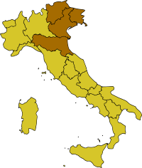 Northeast Italy (in dark brown)