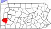 State map highlighting Allegheny County