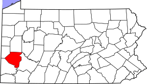 Map of Pennsylvania highlighting Allegheny County