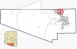 Location in Pima County and the state of Arizona