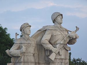 Sculptures at Juche Tower 05