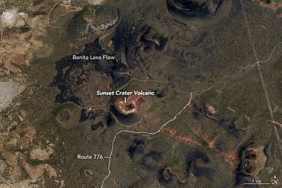 Sunset crater Landsat 2016