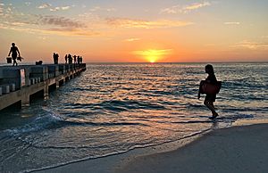 2017 Sarasota Cortez Beach Sea Wall Groyne at Sunset 1 FRD 7204