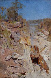 Arthur Streeton - Fire's on - Google Art Project