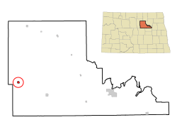 Location of Esmond, North Dakota