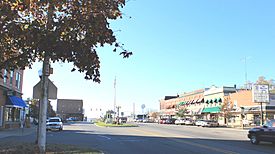 Looking south along Main Street (M-50)