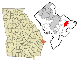 Location in Chatham County and the state of Georgia