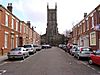 Chorley-Georgian terrace and church.JPG