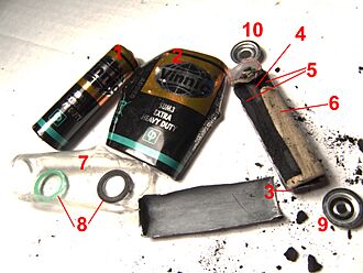 Disassembled Zinc Chloride Cell