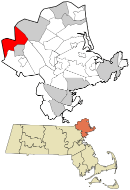 Location in Essex County and the state of Massachusetts.