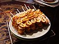 Fried pork intestines