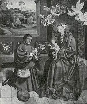 John depicted in Johann III with the Virgin and Child