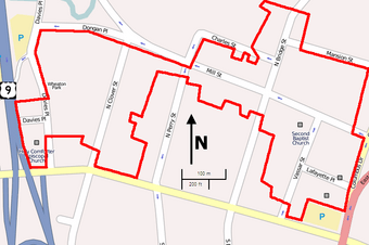 Mill Street-North Clover Street Historic District map.png