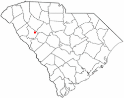 Location of Ninety Six, South Carolina