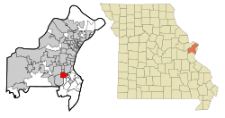 Location of Crestwood, Missouri