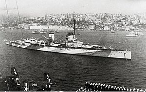 TCG Yavuz (B-70) of the Turkish Navy in Istanbul