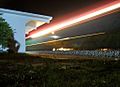 Train station of Aracataca by night