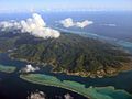 A view from the AR 72 airplane (Over Society Islands - French Polynesia)