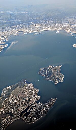 Angel Island Tiburon Belvedere aerial